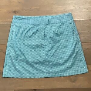 Mint green and teal patterned golf skirt